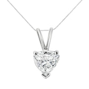 Bids.com 14K White Gold 1/5 Cttw 3-Prong Set Heart Shaped Solitaire Lab Grown Diamond 18" Pendant Necklace (F-G Color, VS2-SI1 Clarity) Necklaces