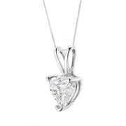 Bids.com 14K White Gold 3/8 Cttw Heart-Shaped Diamond Classic Solitaire 18" Pendant Necklace (H-I Color, VS2-SI1 Clarity) Necklaces