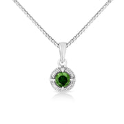 Bids.com .925 Sterling Silver 3/4 Cttw Treated Blue Diamond Solitaire 18" Milgrain Pendant Necklace (Blue Color, I1-I2 Clarity) Necklaces