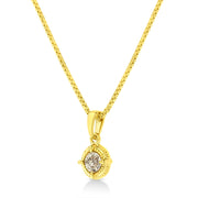 Bids.com 14K Yellow Gold Plated .925 Sterling Silver 1/2 Cttw Brilliant Round Cut Diamond Solitaire Milgrain 18" Pendant Necklace (K-L Color, I2-I3 Clarity) Necklaces