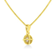 Bids.com 14K Yellow Gold Plated .925 Sterling Silver 1/2 Cttw Brilliant Round Cut Diamond Solitaire Milgrain 18" Pendant Necklace (K-L Color, I2-I3 Clarity) Necklaces