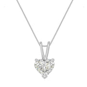 Bids.com 14K White Gold 3/8 Cttw Heart-Shaped Diamond Classic Solitaire 18" Pendant Necklace (H-I Color, VS2-SI1 Clarity) Necklaces