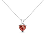 Bids.com IGI Certified 14K White Gold Martini Set 1.00 Cttw Lab Grown Pink Heart Diamond Solitaire 18" Pendant Necklace (Pink Color, SI2 Clarity) Necklaces