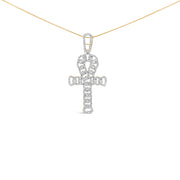 Bids.com 10K Yellow Gold 1.00 Cttw Ankh Cross Pendant (H-I Color, SI1-SI2 Clarity) -18" Inches Necklaces