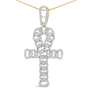 Bids.com 10K Yellow Gold 1.00 Cttw Ankh Cross Pendant (H-I Color, SI1-SI2 Clarity) -18" Inches Necklaces