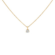 Bids.com 14K Yellow Gold 3/8 Cttw 3 Prong Martini Set Round Diamond Solitaire Pendant Necklace (G-H Color, SI2-I1 Clarity) - 18" Inches Necklaces