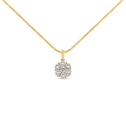 Bids.com 14K Yellow Gold 2.00 Cttw Brilliant Round-Cut Diamond 7 Stone Flower Cluster 18" Pendant Necklace (H-I Color, SI2-I1 Clarity) Necklaces