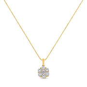 Bids.com 14K Yellow Gold 2.00 Cttw Brilliant Round-Cut Diamond 7 Stone Flower Cluster 18" Pendant Necklace (H-I Color, SI2-I1 Clarity) Necklaces