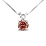 Bids.com 14K White Gold 1/4 Cttw Round Brilliant Cut Lab Grown Blue Diamond 4-Prong Solitaire Pendant Necklace (Blue Color, VVS2-VS1 Clarity) - 18" Necklaces