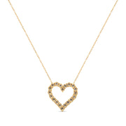 Bids.com 10K Yellow Gold Flashed .925 Sterling Silver 1/2 Cttw Champagne Diamond Miracle Plate Heart Pendant Necklace (K-L Color, I1-I2 Clarity) - 18" Necklaces