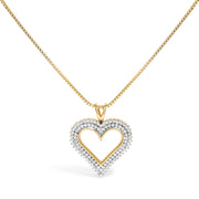 Bids.com .925 Sterling Silver 1.00 Cttw Diamond Heart 18" Pendant Necklace (I-J Color, I2-I3 Clarity) Necklaces
