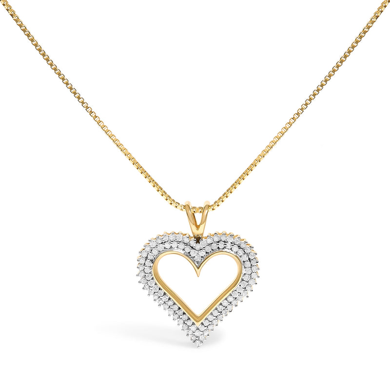 Bids.com .925 Sterling Silver 1.00 Cttw Diamond Heart 18" Pendant Necklace (I-J Color, I2-I3 Clarity) Necklaces