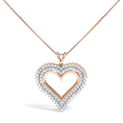 Bids.com .925 Sterling Silver 1.00 Cttw Diamond Heart 18" Pendant Necklace (I-J Color, I2-I3 Clarity) Necklaces