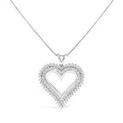 Bids.com .925 Sterling Silver 1.00 Cttw Diamond Heart 18" Pendant Necklace (I-J Color, I2-I3 Clarity) Necklaces