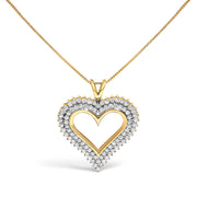 Bids.com .925 Sterling Silver 1.00 Cttw Diamond Heart 18" Pendant Necklace (I-J Color, I2-I3 Clarity) Necklaces