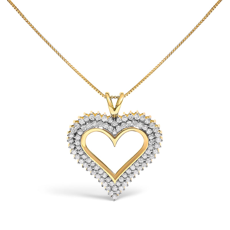 Bids.com .925 Sterling Silver 1.00 Cttw Diamond Heart 18" Pendant Necklace (I-J Color, I2-I3 Clarity) Necklaces