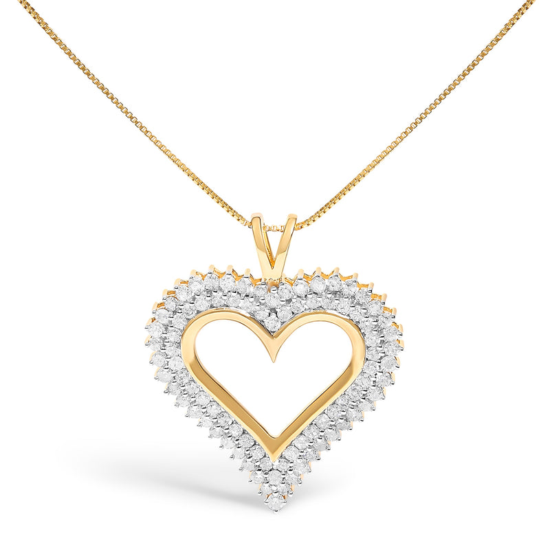 Bids.com .925 Sterling Silver 1.00 Cttw Diamond Heart 18" Pendant Necklace (I-J Color, I2-I3 Clarity) Necklaces