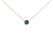 Bids.com 14K Rose Gold 2.0 Cttw Bezel Set Blue Diamond Solitaire Pendant Necklace  - 18" Inches Necklaces