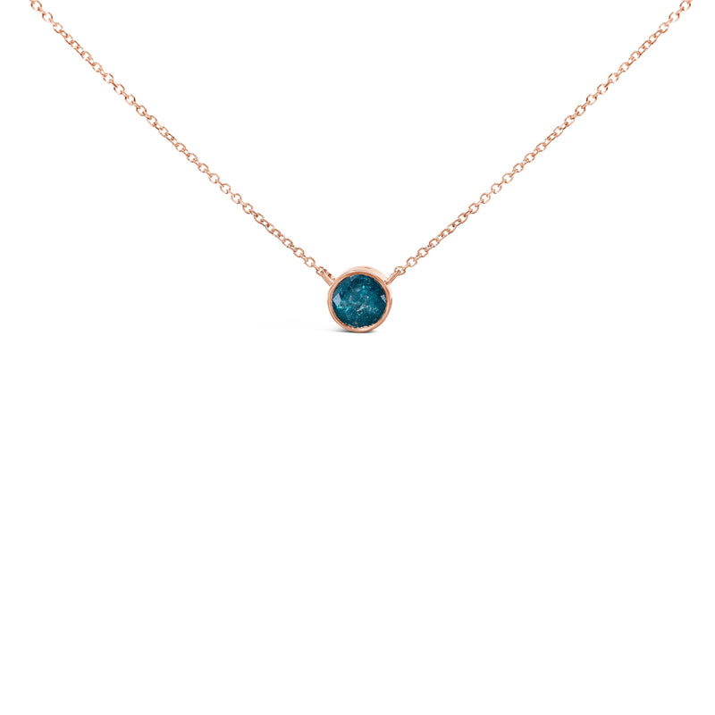 Bids.com 14K Rose Gold 2.0 Cttw Bezel Set Blue Diamond Solitaire Pendant Necklace  - 18" Inches Necklaces