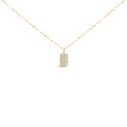 Bids.com 14K Yellow Gold 1/3 Cttw Diamond Dog Tag Pendant Necklaces 18" Necklaces White Smoke Yellow.Gold / 18