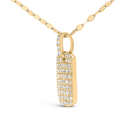 Bids.com 14K Yellow Gold 1/3 Cttw Diamond Dog Tag Pendant Necklaces 18" Necklaces White Smoke Yellow.Gold / 18