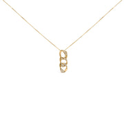 Bids.com 14K Yellow Gold Plated .925 Sterling Silver 1/6 Cttw Diamond Interlocking Triple Asymmetric Circle Hoop 18" Pendant Necklace (H-I Color, I1-I2 Clarity) Necklaces
