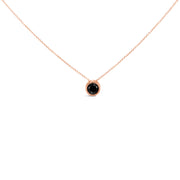 Bids.com 14K Rose Gold 3 1/2 Cttw Bezel-Set Black Round Diamond Solitaire Pendant Necklace (Black Color, I2-I3 Clarity) - 18" Necklaces