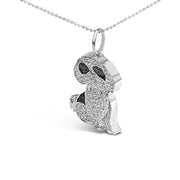 Bids.com .925 Sterling Silver 1 1/4 Cttw Diamond Shih Tzu Dog Pendant Necklace 18 inch (Black and I-J Color, I2-I3 Clarity) Necklaces