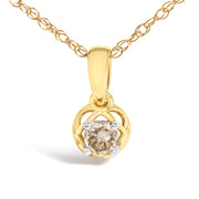 Bids.com 14K Yellow Gold Plated Silver 1/5 Cttw Diamond Openwork Pendant Necklace Necklaces