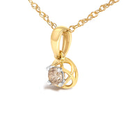 Bids.com 14K Yellow Gold Plated Silver 1/5 Cttw Diamond Openwork Pendant Necklace Necklaces