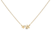 Bids.com 14K Yellow Gold Plated Sterling Silver Diamond Accent Floral Pendant Necklace Necklaces