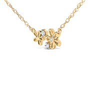 Bids.com 14K Yellow Gold Plated Sterling Silver Diamond Accent Floral Pendant Necklace Necklaces