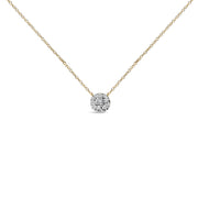 Bids.com 14K Yellow Gold Plated Sterling Silver 3/8 Cttw Diamond Cluster Pendant Necklace Necklaces