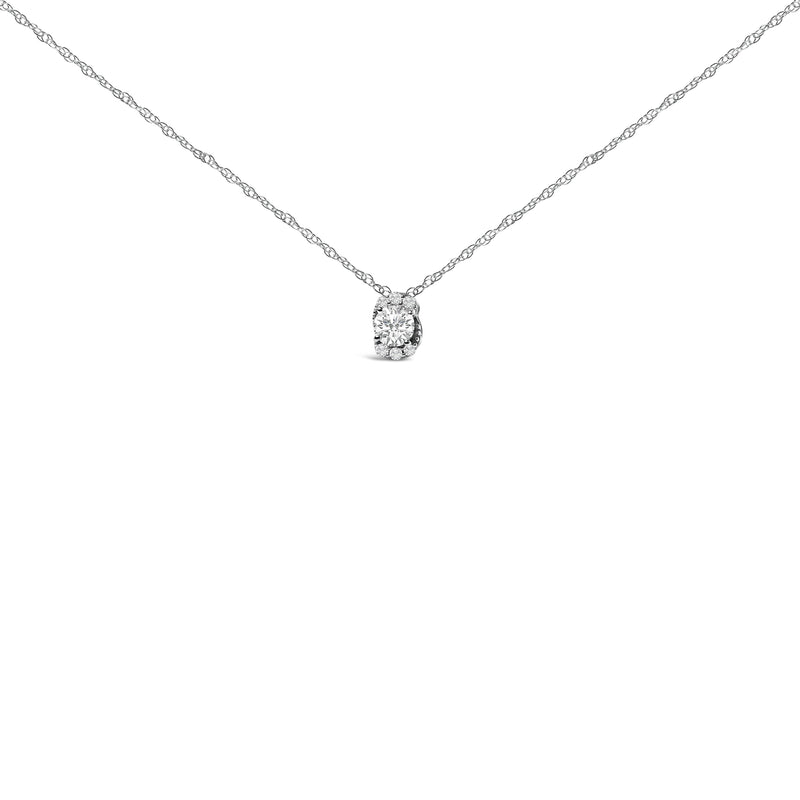 Bids.com Sterling Silver 1/2 Cttw Lab Grown Diamond Oval Halo Pendant Necklace Necklaces
