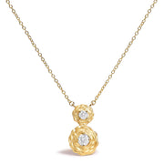 Bids.com 14K Yellow Gold Plated Sterling Silver 1/2 Cttw Lab Grown Diamond Rose Pendant Necklace Necklaces