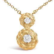 Bids.com 14K Yellow Gold Plated Sterling Silver 1/2 Cttw Lab Grown Diamond Rose Pendant Necklace Necklaces