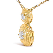 Bids.com 14K Yellow Gold Plated Sterling Silver 1/2 Cttw Lab Grown Diamond Rose Pendant Necklace Necklaces