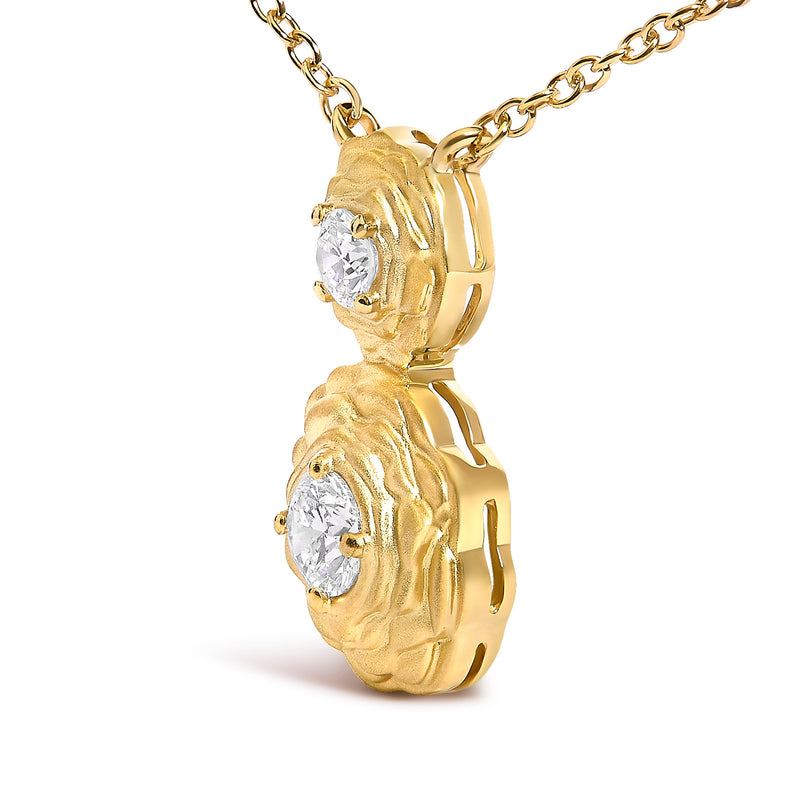 Bids.com 14K Yellow Gold Plated Sterling Silver 1/2 Cttw Lab Grown Diamond Rose Pendant Necklace Necklaces