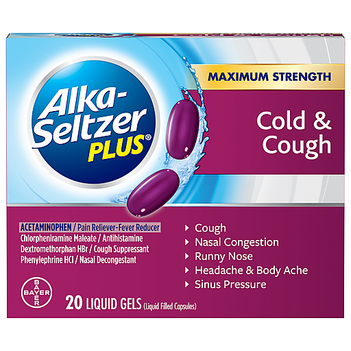 Alka-Seltzer Alka-Seltzer Plus Maximum Strength Cold & Cough Liquid Gels Health & Beauty