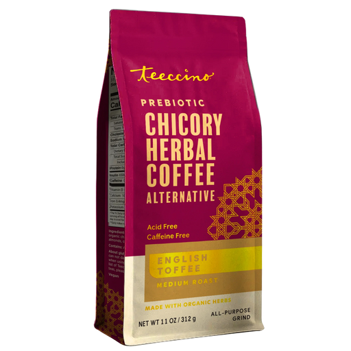 Teeccino English Toffee Herbal Coffee Herbal Coffee Brown 11 ounce ground
