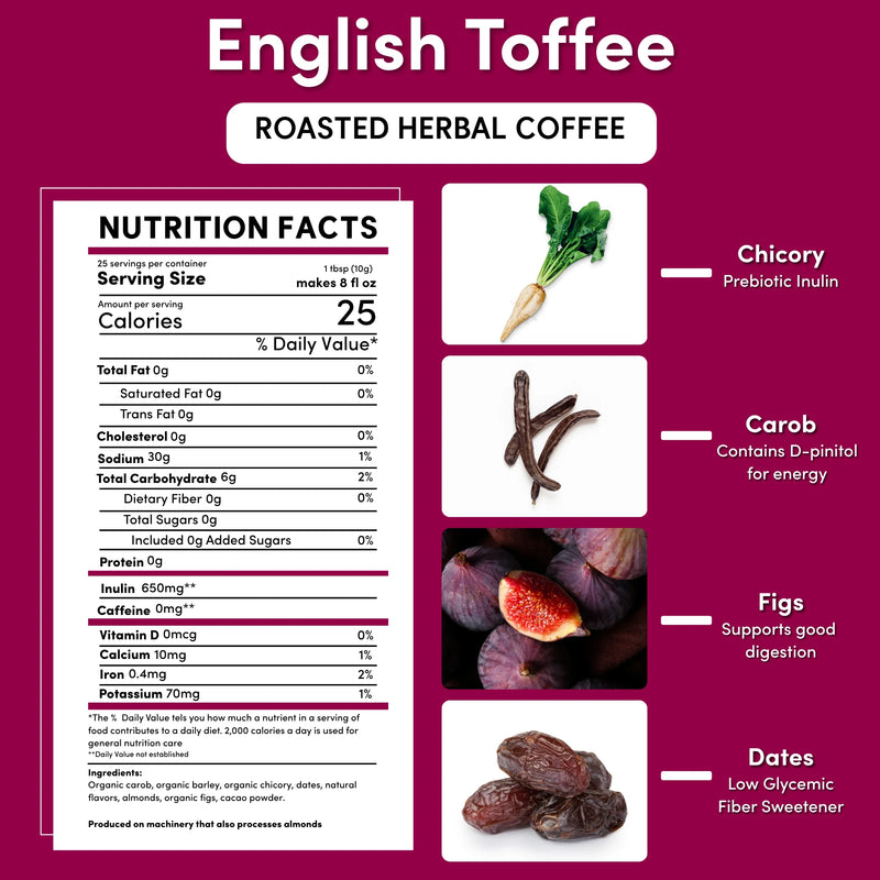 Teeccino English Toffee Herbal Coffee Herbal Coffee