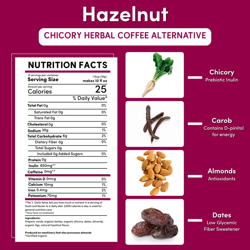 Teeccino Hazelnut Chicory Herbal Coffee Herbal Coffee