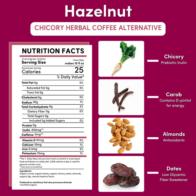 Teeccino Hazelnut Chicory Herbal Coffee Herbal Coffee