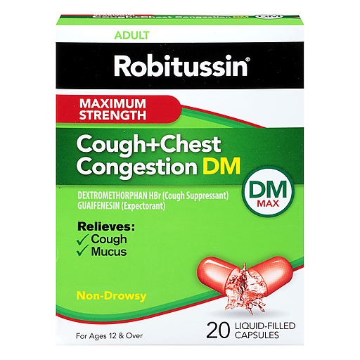 Robitussin Robitussin Maximum Strength Cough And Chest Congestion DM Liquid Filled Capsules Health & Beauty