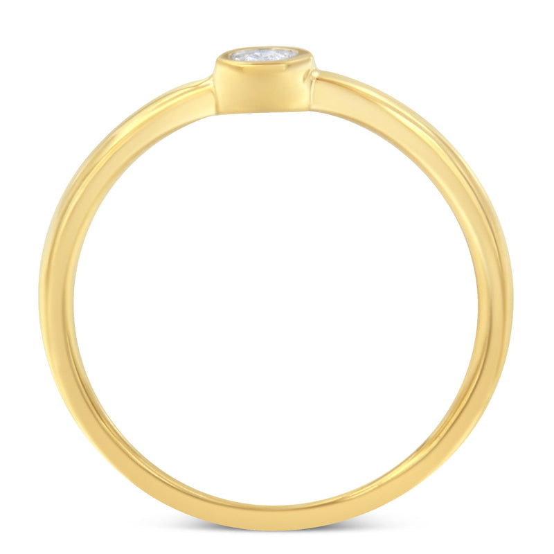 Bids.com 14K Yellow Gold Plated .925 Sterling Silver Miracle Set Diamond Ring (1/20 Cttw, J-K Color, I1-I2 Clarity) - Size 6 Rings