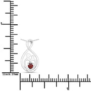 Bids.com 0.14 Carat Genuine Garnet .925 Sterling Silver Pendant Pendants