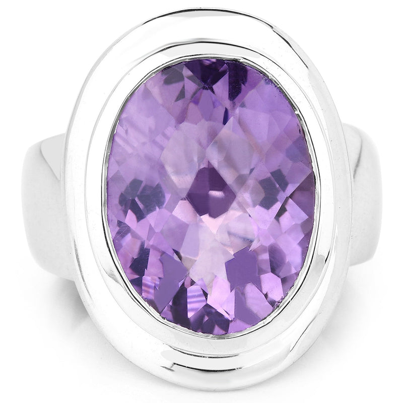 Bids.com 9.01 Carat Genuine Amethyst .925 Sterling Silver Ring Rings