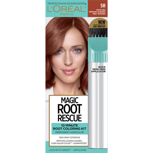 L'Oreal Paris L'Oreal Paris Magic Root Rescue 10 Minute Root Hair Coloring Kit 5R Medium Auburn Red Hair Care Kits White Smoke