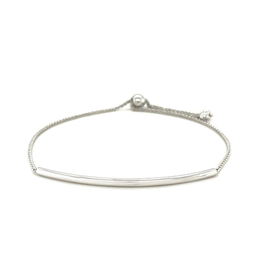 Bids.com 14k White Gold Smooth Curved Bar Lariat Design Bracelet Bracelets