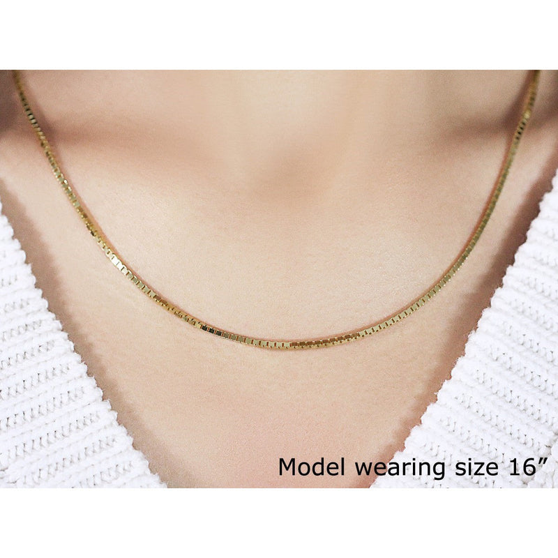 Bids.com 1.6mm 14K Yellow Gold Classic Box Chain Necklaces
